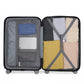 Kono 24 Inch Striped ABS Hard Shell Luggage With 360-Degree Spinner Wheels - Black