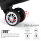 Kono 24 Inch Striped ABS Hard Shell Luggage With 360-Degree Spinner Wheels - Black