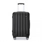 Kono 24 Inch Striped ABS Hard Shell Luggage With 360-Degree Spinner Wheels - Black