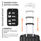 Kono 24 Inch Striped ABS Hard Shell Luggage With 360-Degree Spinner Wheels - Black
