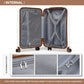 Kono 19 Inch Cabin Size ABS Hard Shell Luggage With Vertical Stripes - Ideal For Carry-On - Cream