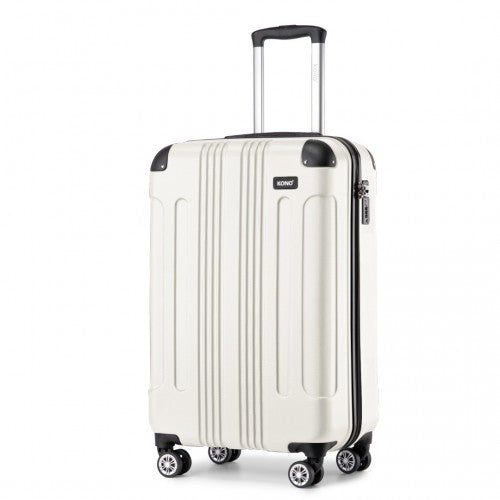 Kono 19 Inch Abs Lightweight Compact Hard Shell Cabin Suitcase Travel Carry-On Luggage - Beige