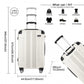 Kono 24 Inch Abs Lightweight Compact Hard Shell Travel Luggage For Extended Journeys - Beige
