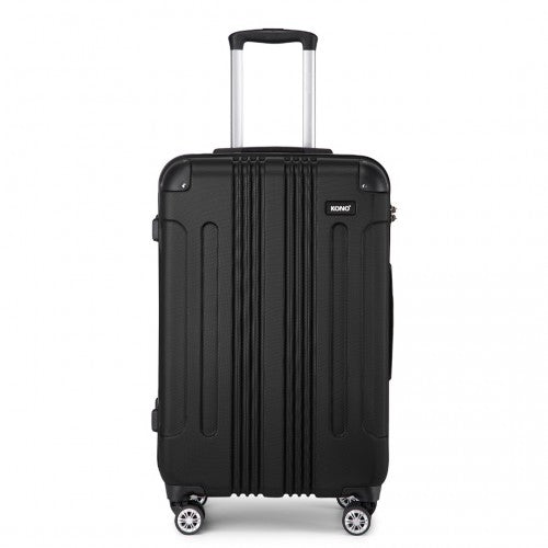 Kono 28 Inch ABS Lightweight Compact Hard Shell Travel Luggage For Extended Journeys - Black