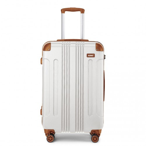 Kono 28 Inch ABS Lightweight Compact Hard Shell Travel Luggage For Extended Journeys - Cream