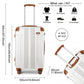 Kono 28 Inch ABS Lightweight Compact Hard Shell Travel Luggage For Extended Journeys - Cream
