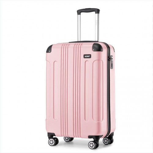 Kono 19 Inch Abs Lightweight Compact Hard Shell Cabin Suitcase Travel Carry-On Luggage - Pink