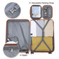 Kono Abs 4 Wheel Suitcase Set with Vanity Case, Weekend Bag and Toiletry Bag - Beige/Brown