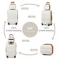 Kono 6 Piece ABS Suitcase Set With 4 Wheel design including Vanity Case Weekend Bag and Toiletry Bag – Cream