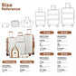 Kono 6 Piece ABS Suitcase Set With 4 Wheel design including Vanity Case Weekend Bag and Toiletry Bag – Cream