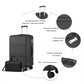 Kono Abs 28 Inch Sculpted Horizontal Design 2 Piece Suitcase Set With Cabin Bag - Black