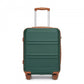 Kono ABS 20 Inch Sculpted Horizontal Design Cabin Luggage - Green / Brown