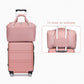 Kono Abs 28 Inch Sculpted Horizontal Design 2 Piece Suitcase Set With Cabin Bag - Nude