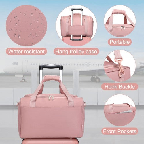 Kono Abs 28 Inch Sculpted Horizontal Design 2 Piece Suitcase Set With Cabin Bag - Nude