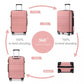Kono Abs 28 Inch Sculpted Horizontal Design 2 Piece Suitcase Set With Cabin Bag - Nude