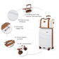Kono 20 Inch Polypropylene Cabin Size Suitcase 3 Piece Travel Set With Weekend Bag And Toiletry Bag - Cream