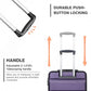 Kono 19 Inch Streamlined ABS Cabin Size Carry-on Suitcase 2 Piece Travel Set with Memory Foam Neck Pillow - Purple