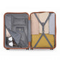 British Traveller 5 Piece Polypropylene and ABS Hard Shell Suitcase Set with Travel Tote and Cosmetic Pouch - Beige/Brown