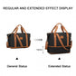 British Traveller 5 Piece Polypropylene Hard Shell Suitcase Set With Tote Bag and Cosmetic Pouch - Black/Brown
