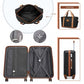 Kono 20 Inch Abs Carry On Cabin Suitcase 4 Piece Travel Set Included Vanity Case And Weekend Bag And Toiletry Bag - Black