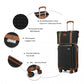 Kono 20 Inch Abs Carry On Cabin Suitcase 4 Piece Travel Set Included Vanity Case And Weekend Bag And Toiletry Bag - Black
