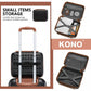Kono 20 Inch Abs Carry On Cabin Suitcase 4 Piece Travel Set Included Vanity Case And Weekend Bag And Toiletry Bag - Black