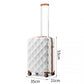 British Traveller Ultralight ABS and Polycarbonate Bumpy Diamond 3 Pcs Luggage Set with TSA Lock - Cream