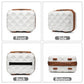 British Traveller 6 Piece Ultralight ABS and Polycarbonate Suitcase Set with Travel Tote and Cosmetic Pouch - Cream