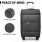 British Traveller 28 Inch Lightweight Soft Shell Expandable Suitcase With TSA Lock - Black
