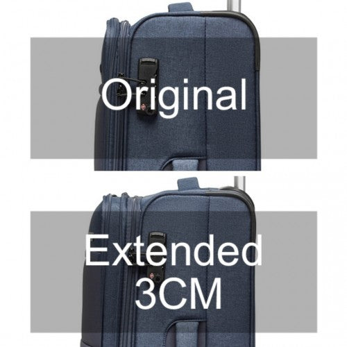 British Traveller 28 Inch Lightweight Soft Shell Expandable Suitcase With TSA Lock - Navy