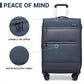 British Traveller 28 Inch Lightweight Soft Shell Expandable Suitcase With TSA Lock - Navy