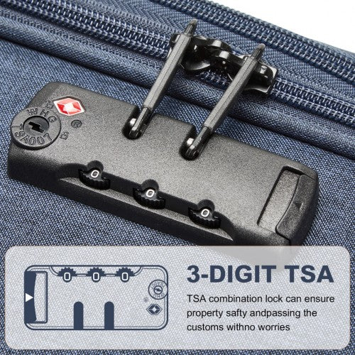British Traveller 28 Inch Lightweight Soft Shell Expandable Suitcase With TSA Lock - Navy