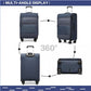 British Traveller 28 Inch Lightweight Soft Shell Expandable Suitcase With TSA Lock - Navy