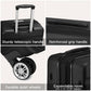 Kono 24 Inch Expandable Horizontal Engraved Hard Shell ABS+PC Check-In Suitcase with TSA Lock - Black