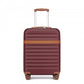 Kono 20 Inch Stylish Lightweight Hard Shell ABS+PC Cabin Carry-On Suitcase with TSA Lock for Enhanced Security - Burgundy and Brown