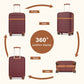 Kono 20 Inch Stylish Lightweight Hard Shell ABS+PC Cabin Carry-On Suitcase with TSA Lock for Enhanced Security - Burgundy and Brown