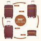 Kono 28 Inch Expandable Lightweight Hard Shell ABS+PC Check-In Suitcase with TSA Lock Ideal for Extended Trips and Secure Travel