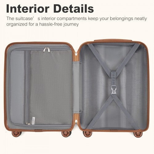 Kono 3-Piece Expandable Luggage Set 20"/24"/28" Durable Hard Shell ABS+PC Suitcases with TSA Lock for Secure Travel