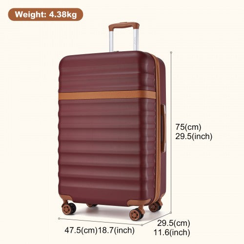 Kono 28 Inch Expandable Lightweight Hard Shell ABS+PC Check-In Suitcase with TSA Lock Ideal for Extended Trips and Secure Travel