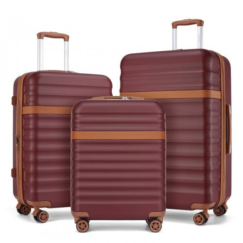 Kono 3-Piece Expandable Luggage Set 20"/24"/28" Durable Hard Shell ABS+PC Suitcases with TSA Lock for Secure Travel