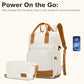 Kono 20 Inch Stylish Hard Shell ABS+PC Cabin Suitcase included Multi-Compartment Backpack with Small Pouch 3 Piece Travel Set - Cream/Brown