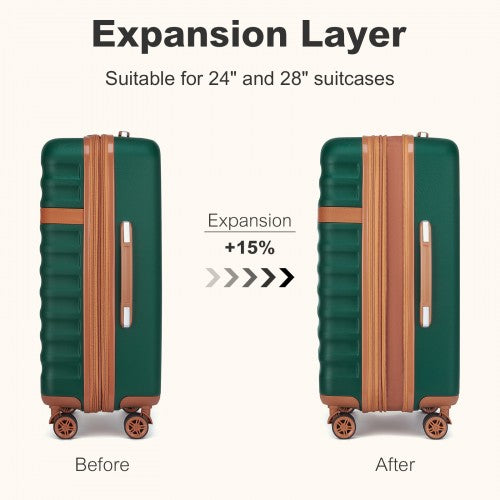 Kono 3-Piece Expandable Luggage Set 20"/24"/28" Durable Hard Shell ABS+PC Suitcases with TSA Lock for Secure Travel