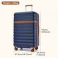 Kono 28 Inch Expandable Lightweight Hard Shell ABS+PC Check-In Suitcase with TSA Lock Ideal for Extended Trips and Secure Travel