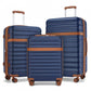 Kono 3-Piece Expandable Luggage Set 20"/24"/28" Durable Hard Shell ABS+PC Suitcases with TSA Lock for Secure Travel