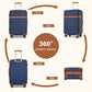 Kono 24 Inch Expandable Lightweight Hard Shell ABS+PC Check-In Suitcase with TSA Lock Ideal for Extended Trips and Secure Travel - Navy And Brown