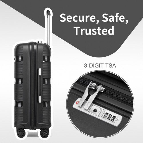Kono 24-Inch PP Hardshell Suitcase–Durable Checked Luggage with TSA Lock & 360 Spinner Silent Wheels
