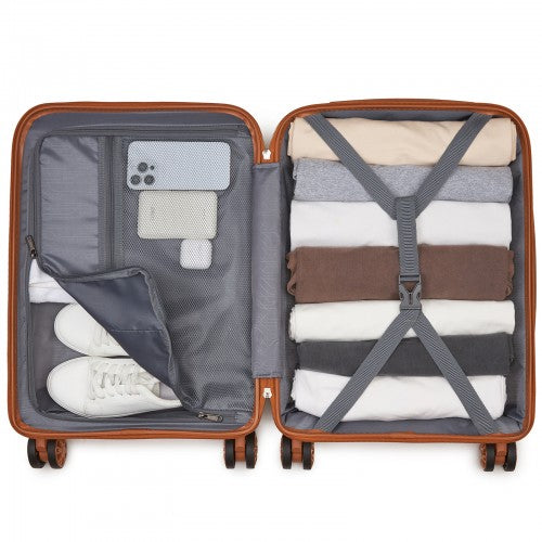 Kono 19-Inch PP Hardshell Carry-On Suitcase–Lightweight Cabin Luggage with TSA Lock, 360 Silent Spinner Wheels