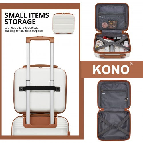 Kono 4-Piece PP Hardshell Luggage Set–Durable Travel Suitcases with TSA Lock, 360° Spinner Wheels with Vanity Case