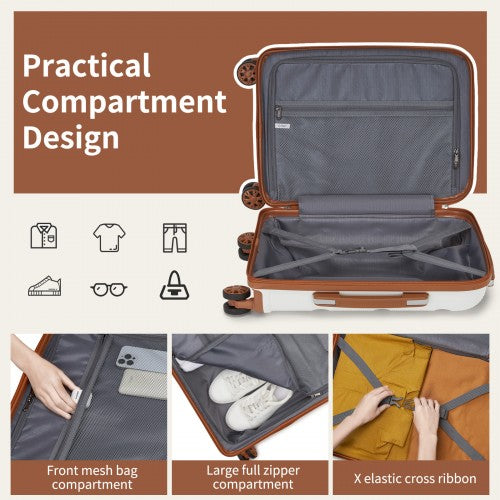 Kono 4-Piece PP Hardshell Luggage Set–Durable Travel Suitcases with TSA Lock, 360° Spinner Wheels with Vanity Case