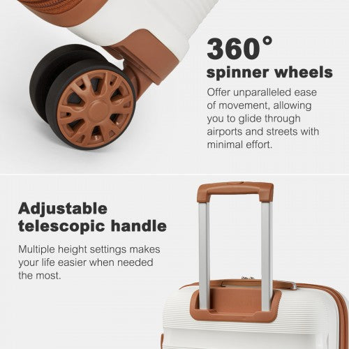 Kono 24-Inch PP Hardshell Suitcase–Durable Checked Luggage with TSA Lock & 360 Spinner Silent Wheels